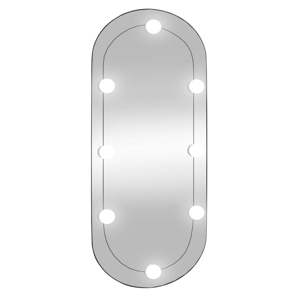 vidaXL Miroir mural avec lumières LED 35x80 cm verre ovale