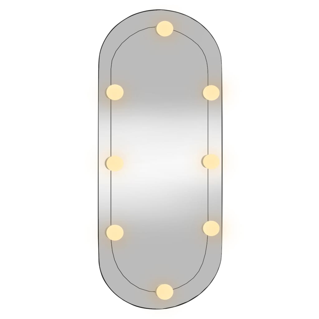 vidaXL Miroir mural avec lumières LED 35x80 cm verre ovale