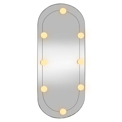 vidaXL Miroir mural avec lumières LED 35x80 cm verre ovale
