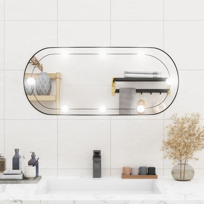 vidaXL Miroir mural avec lumières LED 35x80 cm verre ovale