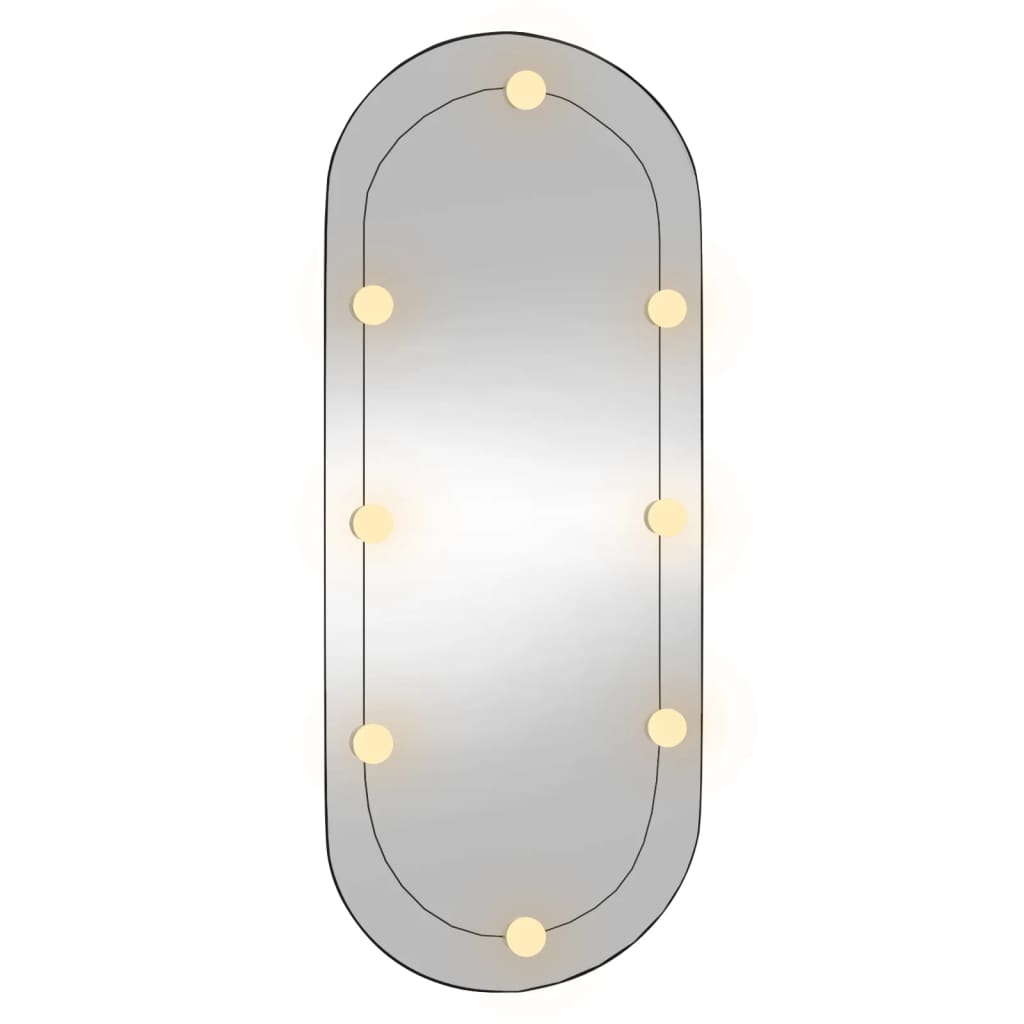 vidaXL Miroir mural avec lumières LED 40x90 cm verre ovale