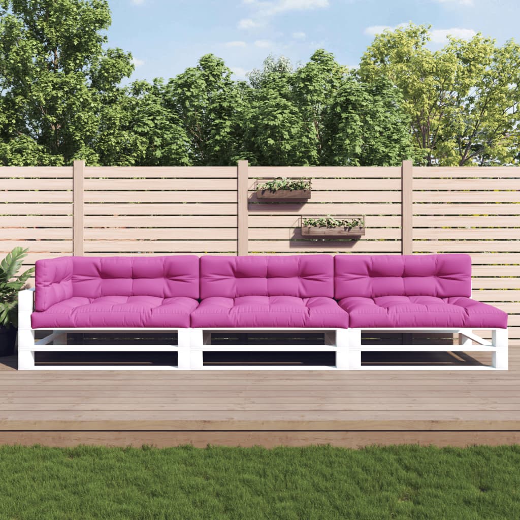 vidaXL Coussins de palette 7 pcs rose tissu