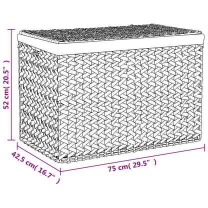 vidaXL Panier à linge avec 3 sections 75x42,5x52 cm hyacinthe d'eau