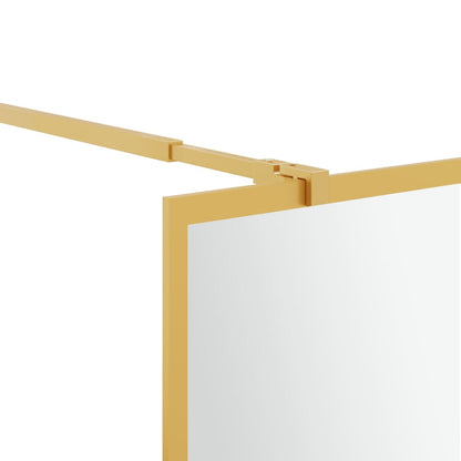 vidaXL Paroi de douche avec verre ESG transparent doré 90x195 cm