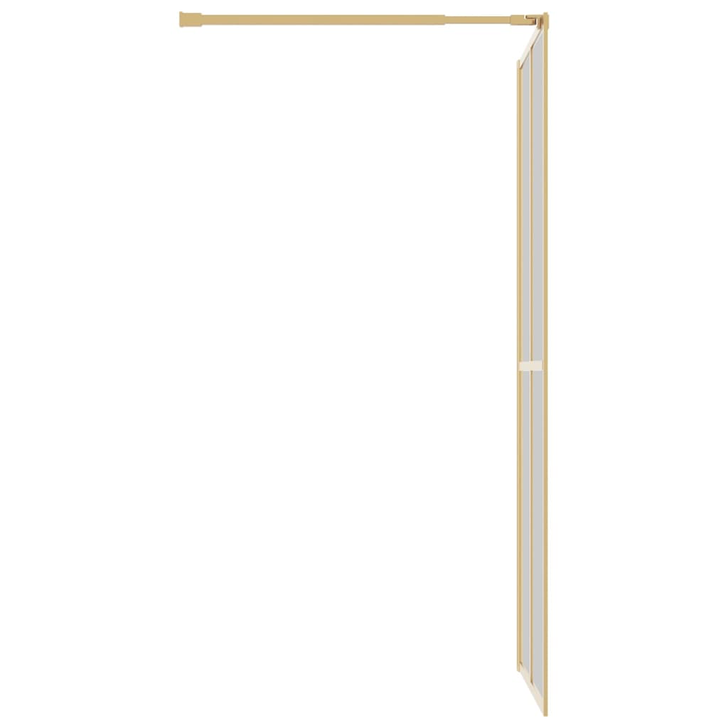 vidaXL Paroi de douche avec verre ESG transparent doré 80x195 cm