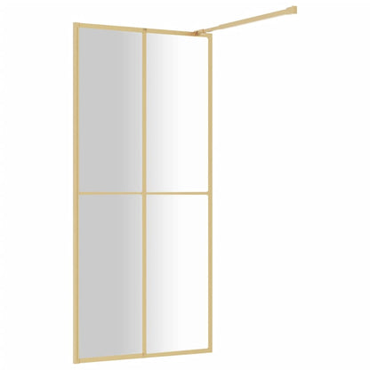 vidaXL Paroi de douche avec verre ESG transparent doré 80x195 cm