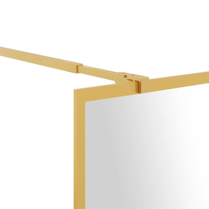 vidaXL Paroi de douche avec verre ESG transparent doré 80x195 cm