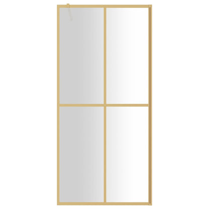 vidaXL Paroi de douche avec verre ESG transparent doré 90x195 cm