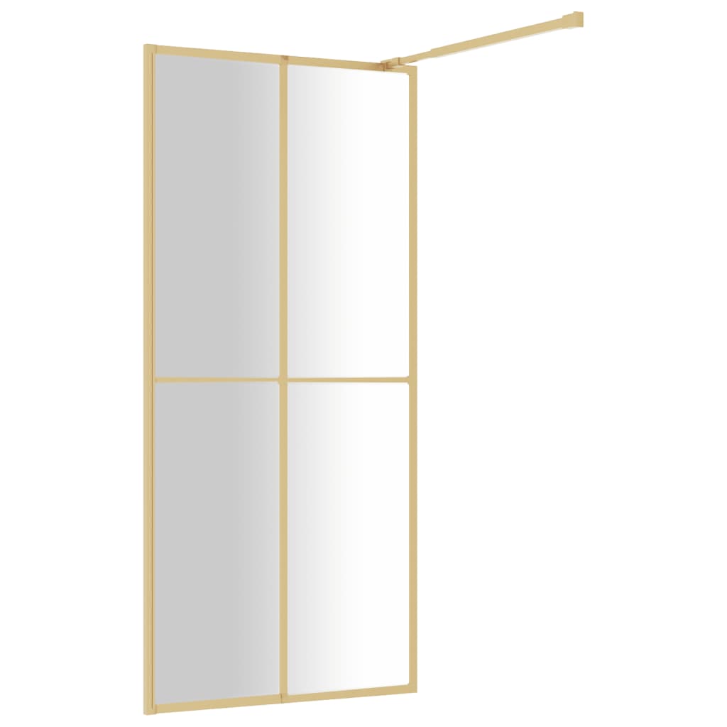 vidaXL Paroi de douche avec verre ESG transparent doré 90x195 cm