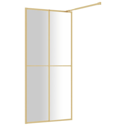 vidaXL Paroi de douche avec verre ESG transparent doré 90x195 cm