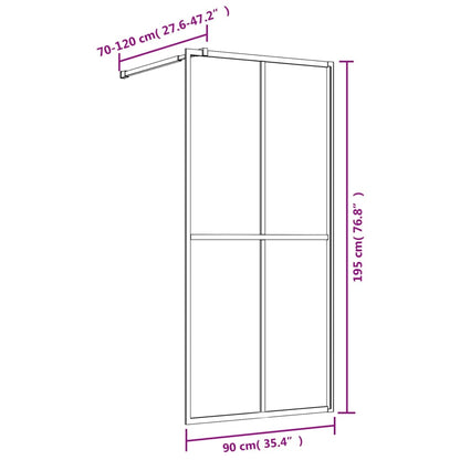 vidaXL Paroi de douche avec verre ESG transparent doré 90x195 cm