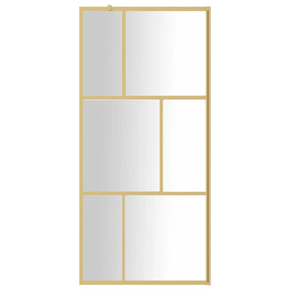 vidaXL Paroi de douche avec verre ESG transparent doré 90x195 cm