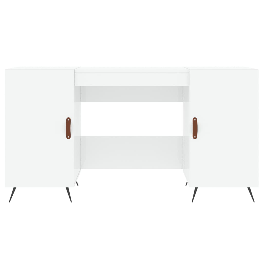 vidaXL Bureau Blanc brillant 140x50x75 cm Bois d'ingénierie