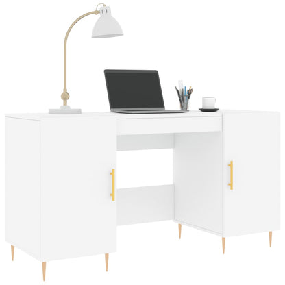 vidaXL Bureau blanc 140x50x75 cm bois d'ingénierie