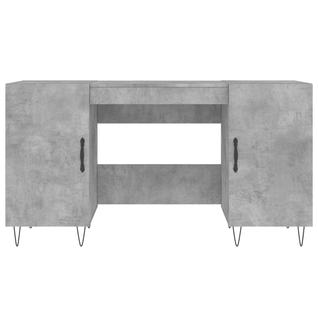 vidaXL Bureau gris béton 140x50x75 cm bois d'ingénierie