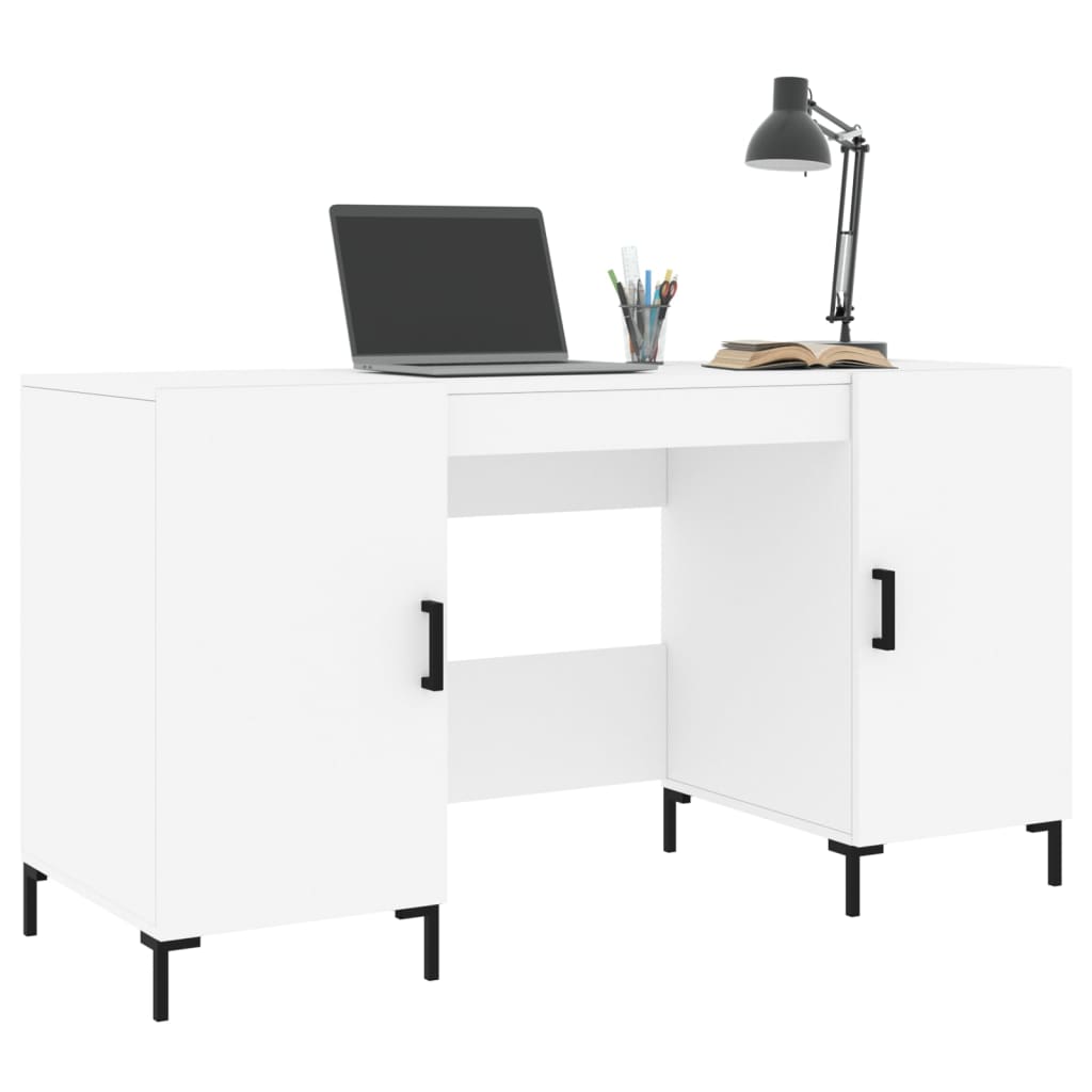 vidaXL Bureau blanc 140x50x75 cm bois d'ingénierie