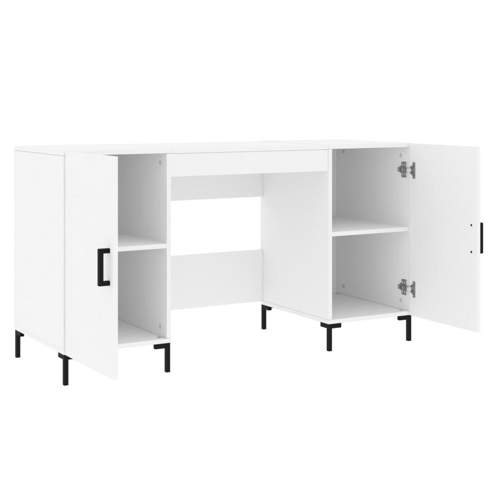 vidaXL Bureau blanc 140x50x75 cm bois d'ingénierie