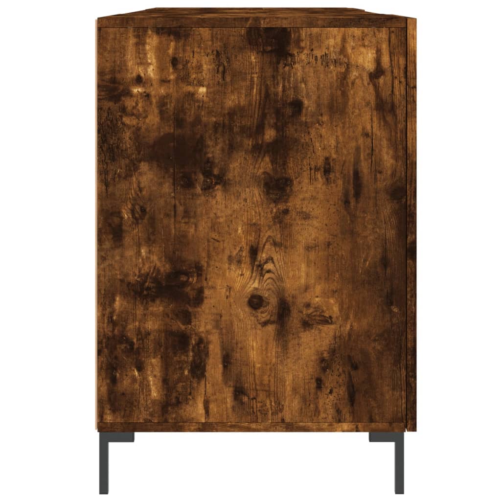 vidaXL Bureau chêne fumé 140x50x75 cm bois d'ingénierie