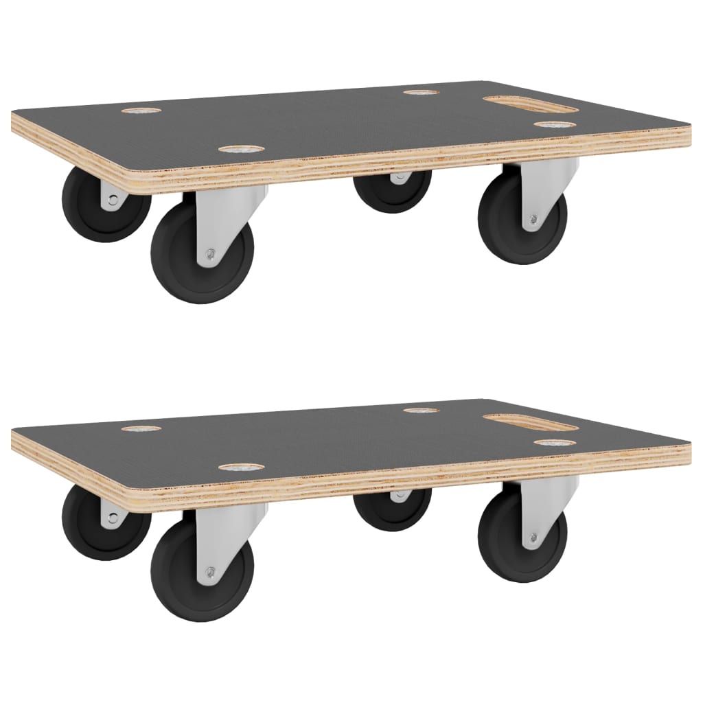 vidaXL Chariots sur roulettes 2 pcs rectangulaire 80x55x11,5 cm