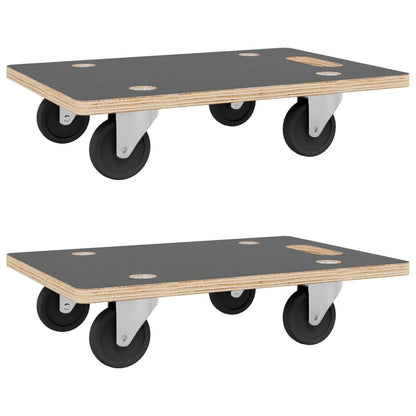 vidaXL Chariots sur roulettes 2 pcs rectangulaire 80x55x11,5 cm