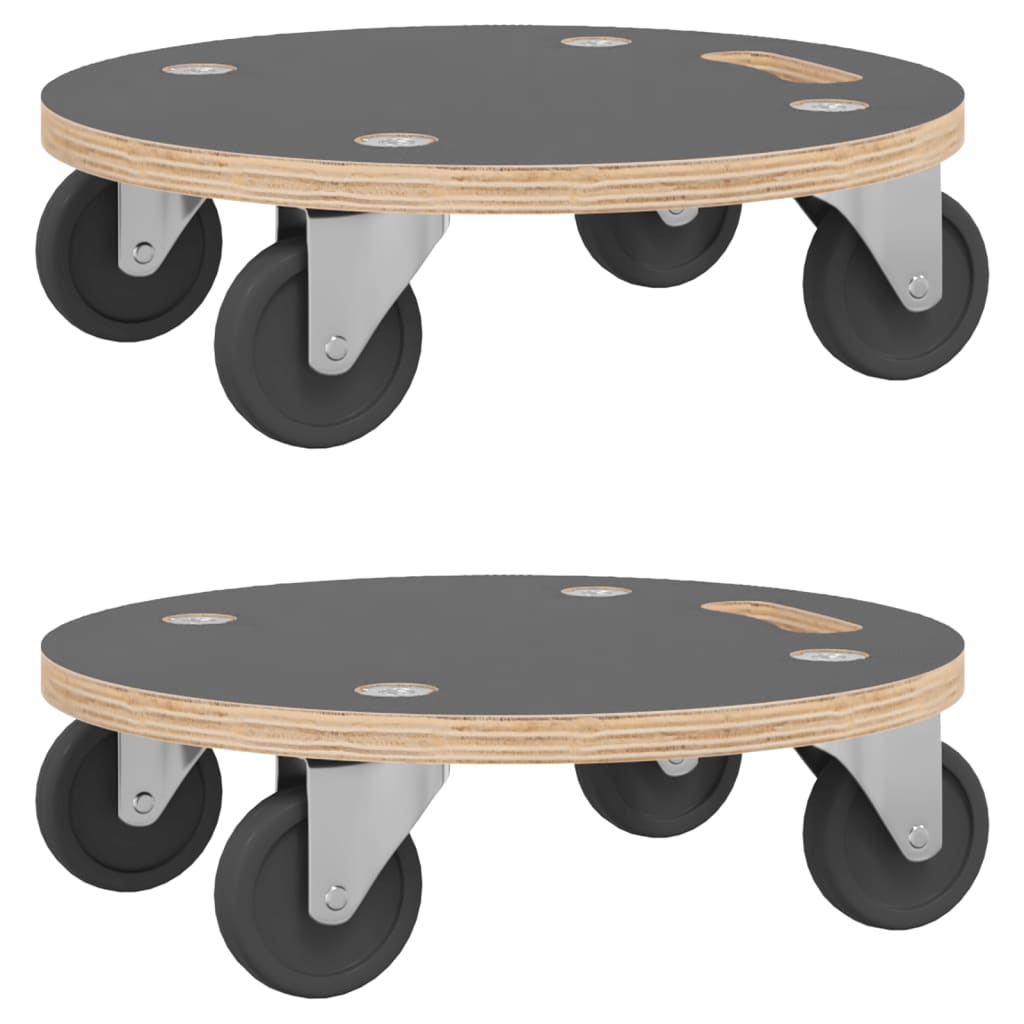 vidaXL Chariots sur roulettes 2 pcs rond Ø38x11,5 cm
