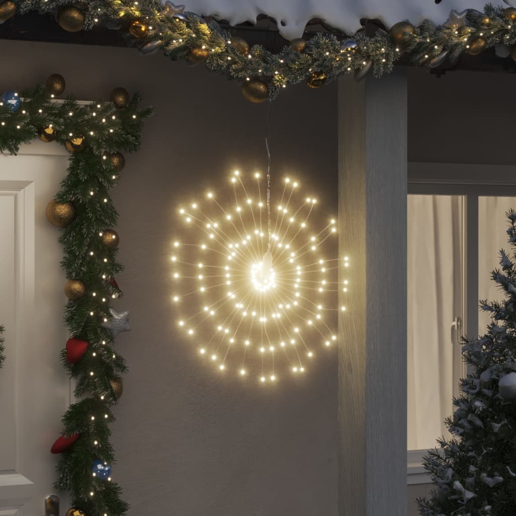 vidaXL Étoile rayonnante de Noël 140 LED 2 pcs blanc chaud 17 cm