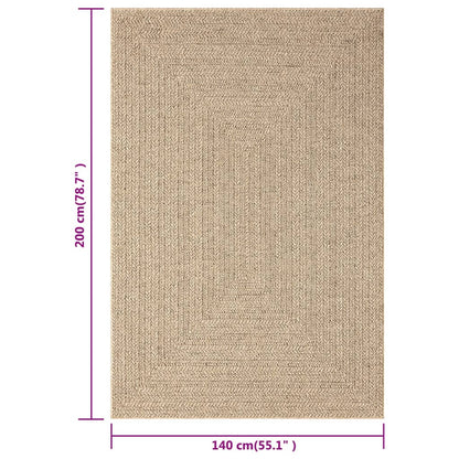 vidaXL Tapis 140x200 cm aspect jute intérieur et extérieur