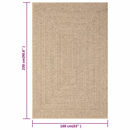 vidaXL Tapis 160x230 cm aspect jute intérieur et extérieur