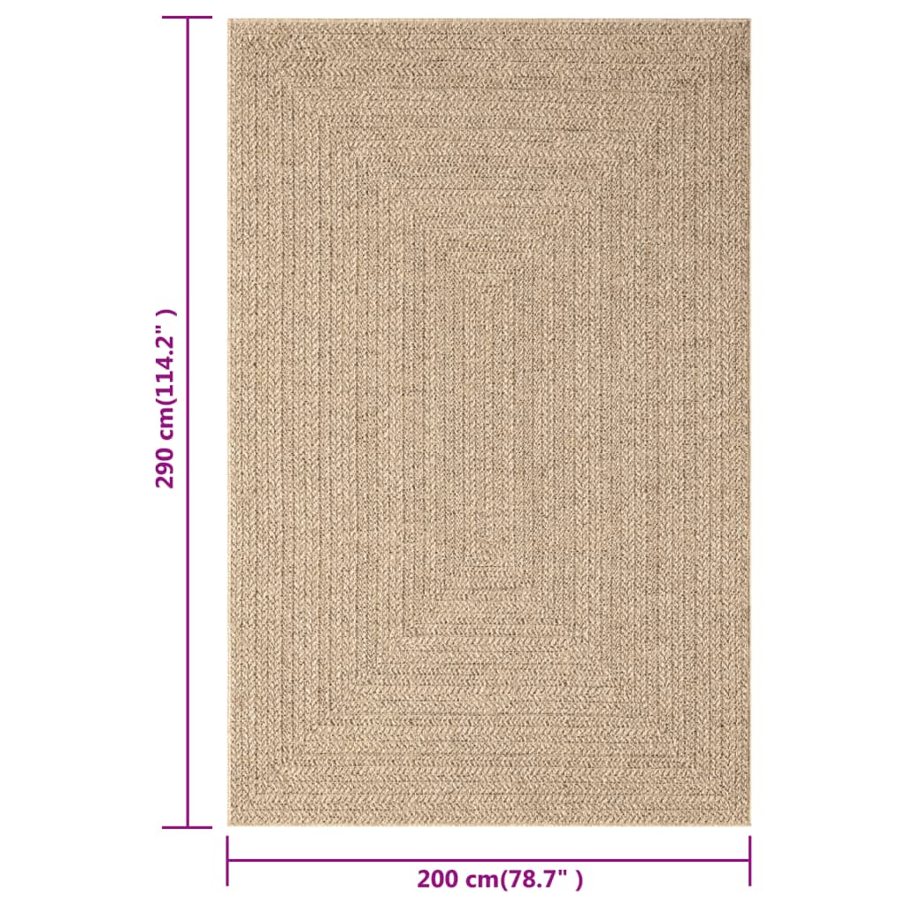 vidaXL Tapis 200x290 cm aspect jute intérieur et extérieur