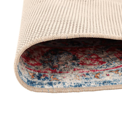 vidaXL Tapis lavable multicolore Ø 120 cm antidérapant