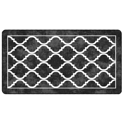 vidaXL Tapis lavable noir et blanc 80x150 cm antidérapant