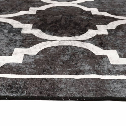vidaXL Tapis lavable noir et blanc 80x150 cm antidérapant