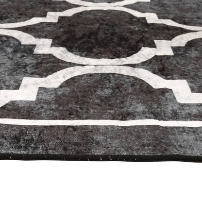 vidaXL Tapis lavable noir et blanc 120x180 cm antidérapant