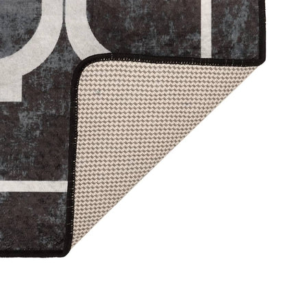 vidaXL Tapis lavable noir et blanc 190x300 cm antidérapant