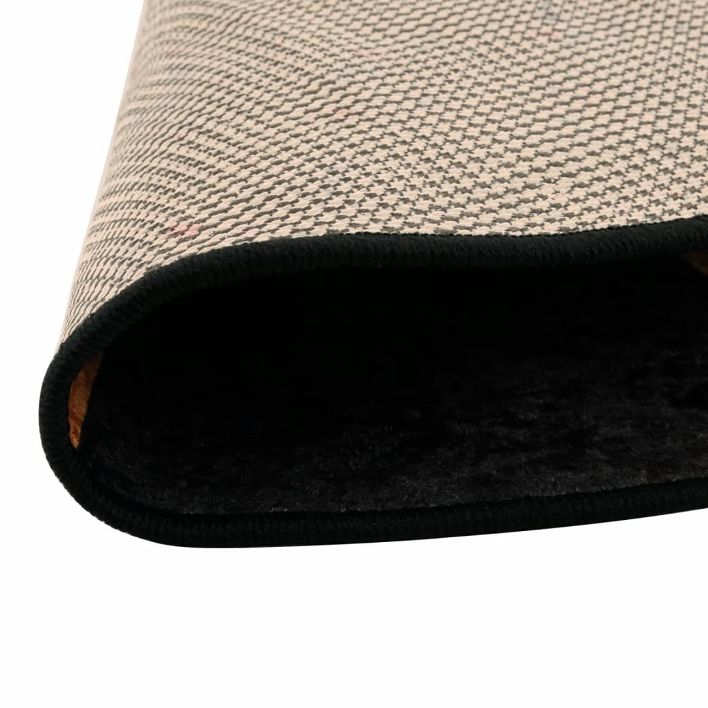 vidaXL Tapis lavable noir et doré Ø 120 cm antidérapant