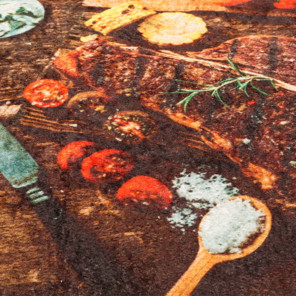 vidaXL Tapis de cuisine multicolore 60x180 cm lavable antidérapant