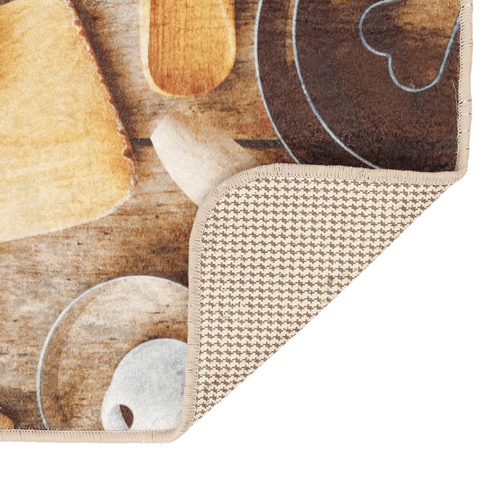 vidaXL Tapis de cuisine multicolore 60x180 cm lavable antidérapant