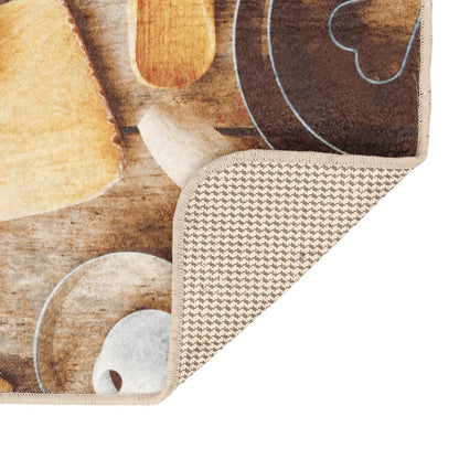 vidaXL Tapis de cuisine multicolore 60x180 cm lavable antidérapant