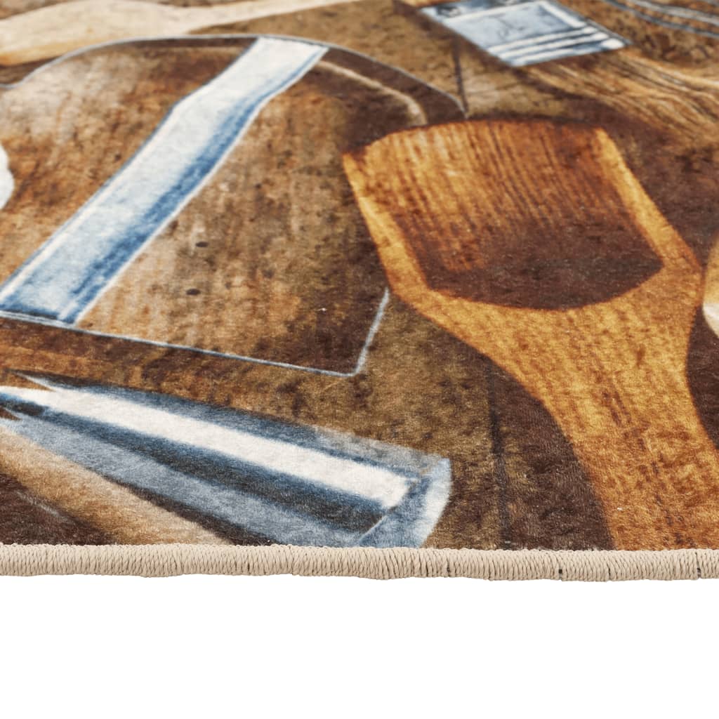 vidaXL Tapis de cuisine multicolore 60x180 cm lavable antidérapant
