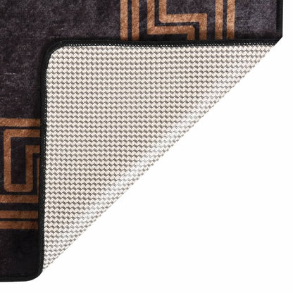 vidaXL Tapis lavable noir et doré 400x300 cm antidérapant