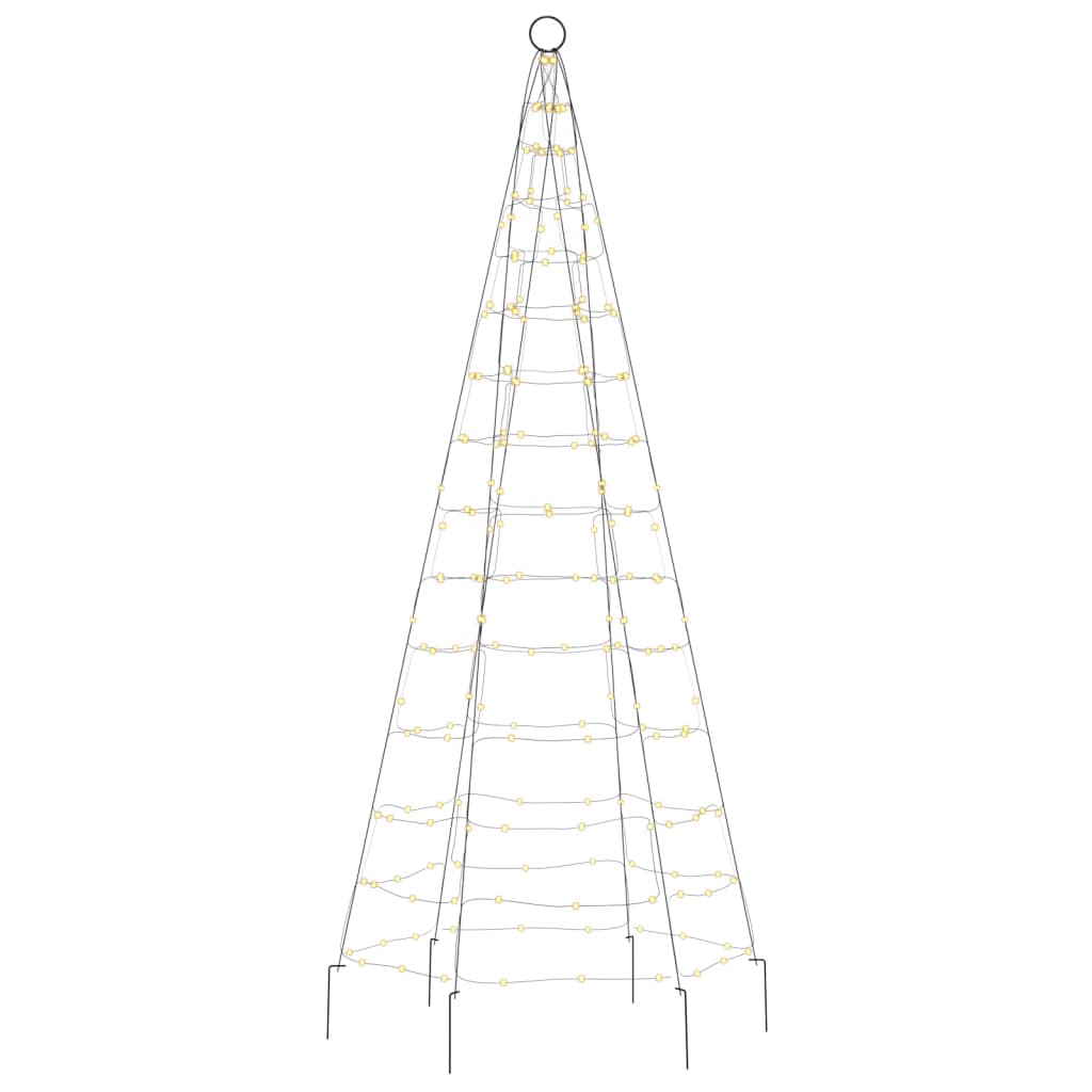vidaXL Arbre de Noël lumineux sur mât de drapeau 200 LED blanc 180 cm