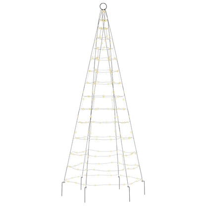 vidaXL Arbre de Noël lumineux sur mât de drapeau 200 LED blanc 180 cm