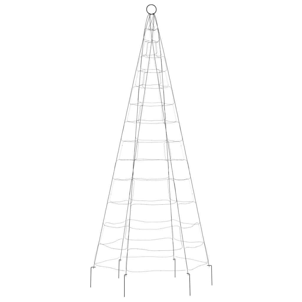 vidaXL Arbre de Noël lumineux sur mât de drapeau 200 LED blanc 180 cm