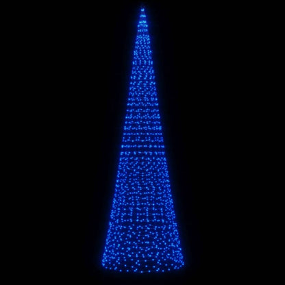 vidaXL Arbre de Noël lumineux sur mât de drapeau 1534 LED bleu 500 cm