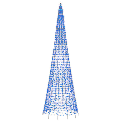 vidaXL Arbre de Noël lumineux sur mât de drapeau 1534 LED bleu 500 cm