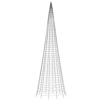 vidaXL Arbre de Noël lumineux sur mât de drapeau 1534 LED bleu 500 cm