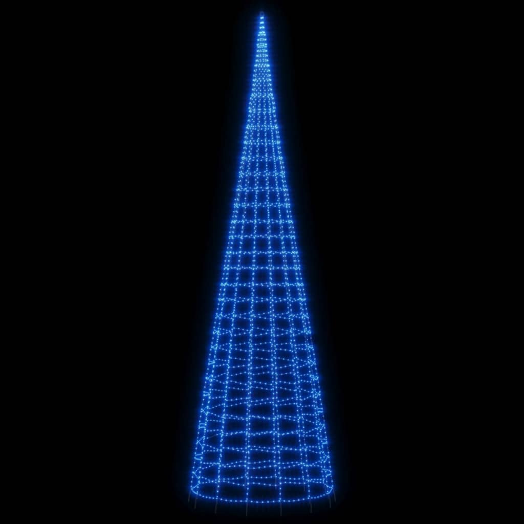 vidaXL Arbre de Noël lumineux sur mât de drapeau 3000 LED bleu 800 cm