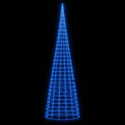 vidaXL Arbre de Noël lumineux sur mât de drapeau 3000 LED bleu 800 cm