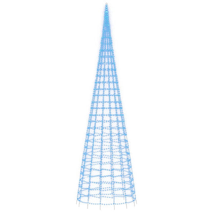 vidaXL Arbre de Noël lumineux sur mât de drapeau 3000 LED bleu 800 cm