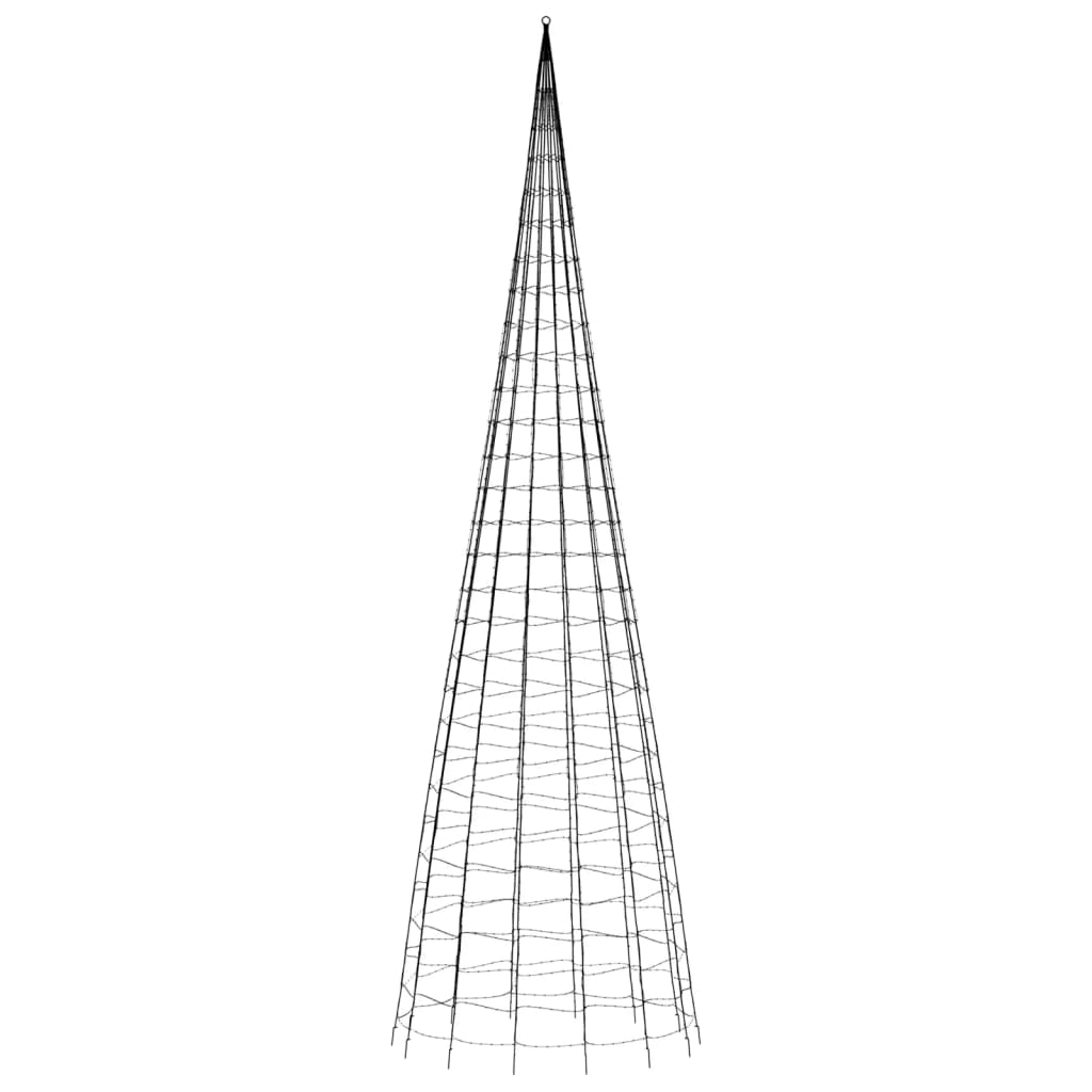 vidaXL Arbre de Noël lumineux sur mât de drapeau 3000 LED bleu 800 cm